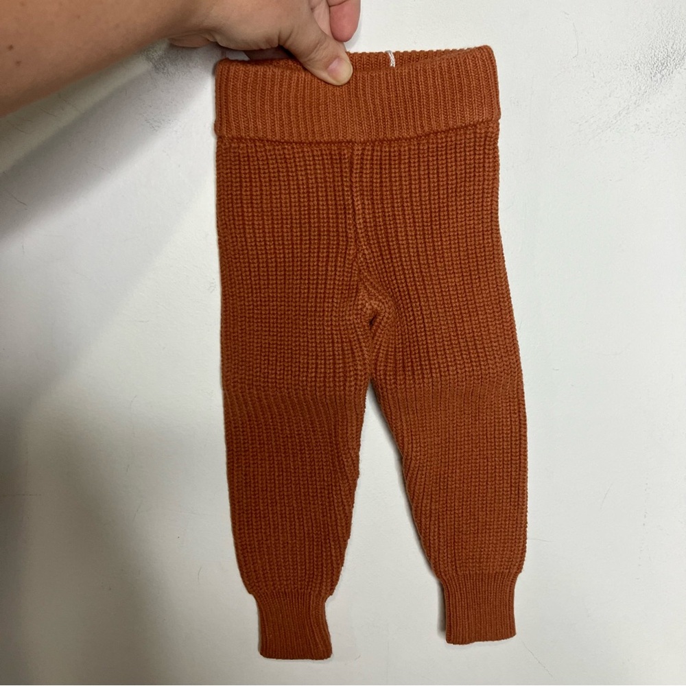 Goumi chunky knit pants Rust babies size 3-6 months new with tags‎ cozy warm